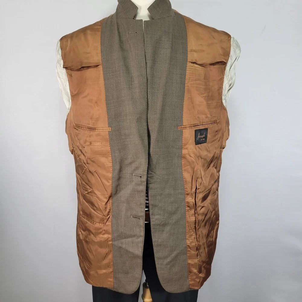 JOS A BANK Men's Sport Coat Blazer Two Button MODEL 500‎ Brown Wool Size 46R